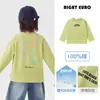Camiseta de Manga Longa para Meninos Europeus Estilo Primavera/Outono Roupas 2026 Nova Roupa Infantil Crianças Bebê Outono Roupa Top de Algodão Puro Tendência