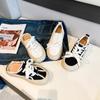Estilo Novo Primavera e Outono 2026 Sapatos Redondos Fofos Plataforma Sapatos Mocassins de Solado Grosso Sapatos de Lona de Primavera para Combinar com Saias Sapatos Femininos