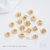 Fuerte retención de color oro de 14 quilates cuentas de piedra irregular espaciador con forma espiral de lana nudo de piña espaciador accesorios para joyería DIY