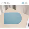 Mantel Individual de Cuero con Forma de Tostada para Uso en el Hogar, Club y Hotel, Elegante Servicio de Té Semircircular para el Hogar, Decoración Suave en Estilo Lujo Ligero