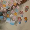 [Original] Calcomanía para Uñas de Flor 3D Joyería Deseo Puro Flor de Hielo Estéreo Calcomanía para Uñas Blanqueadora Uña Francesa