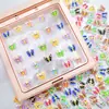 Nuevos Accesorios de Arte para Uñas de Mariposa Colorida de Dibujos Animados, Lindas Decoraciones de Uñas de Animales de Primavera con Puntos, Accesorios de Resina