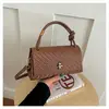 2026 Nuevo Bolso Cuadrado Pequeño Tejido de Moda Transfronterizo Estilo Coreano Bolso de Mano Texturizado Bolso Cruzado Bolso para Mujer