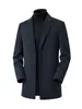 Abrigo de lana de doble cara para hombre de otoño e invierno, de longitud media, estructurado y elegante, retiene el calor y abriga, abrigo de caballero, envío directo disponible