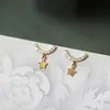 Coreia do Sul Dongdaemun Estrela Lua Brincos Assimétricos de Diamante Fivela de Orelha de Diamante Brincos Elegantes Simples Versáteis Brincos