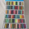 Linha de costura doméstica de cor fixa Dongguan eixo pequeno 402 linha de costura DIY em caixa 39 cores linha de costura atacado