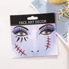 Pegatinas de Tatuaje de Halloween para Cara, Cejas y Ojos, Pegatinas de Tatuaje Temporales para Maquillaje, Decoración Facial, Pegatinas de Tatuaje con Purpurina