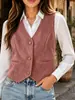 Otoño/Invierno 2026 Nueva Moda Femenina Transfronteriza Europea y Americana Chaleco Clásico Casual de Gamuza Estilo Británico Ajuste Delgado Chaleco Regular