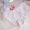 Calcinha Feminina Fofa Triângulo Estilo Japonês Fresca Bordada Seda de Leite Babado Princesa Estudante Cintura Média