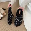 Sandalias Birkenstock de lunares estilo francés, para mujer, estilo media zapatilla cerrada, para usar al aire libre, con diseño de puntera falsa, mules fáciles de poner, pantuflas casuales