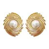 Pendientes de perlas de fuegos artificiales exagerados personalizados estilo coreano diseño suave y elegante lujo ligero retro moda única joyería para orejas