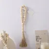 Colgantes de Abalorios de Madera Estilo Europeo Transfronterizos Adornos de Cuerda de Cáñamo con Borlas para Manualidades Decoración Navideña para el Hogar Decoraciones Colgantes Venta al por Mayor en Stock