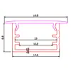 Cubierta Ranurada en Forma de U 1509U con Ranuras Laterales para Tiras de Luz LED Dura Embebidas, Perfil de Aluminio Material de Aluminio en Forma de U para Tiras de Luz Lineales Pre-Embebidas