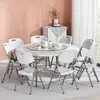 Mesa redonda plegable, mesa de comedor para el hogar para 10 personas, mesa plegable para uso en exteriores, mesa redonda para espacios pequeños, mesa redonda grande para comedor