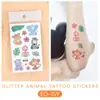 Pegatinas de Tatuaje Ruikalong Transfronterizas Nuevas con Brillo de Animales Marinos para Niños, Pegatinas de Tatuaje Coloridas Impermeables Lindas de Dibujos Animados