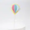 Pastel de Cumpleaños de Globo Aerostático Estéreo Adornos Decorativos Nubes de Malvavisco de Felpa Bandera para Pastel de Mesa de Postres