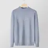 Suéter para Hombre Otoño e Invierno Color Sólido Holgado Cuello Redondo Jersey de Punto Juventud Simple Cálido Prenda Base de Punto