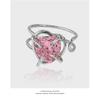 Diseño de Nicho Sentido Simple Personalidad de Alta Gama Incrustado con Diamantes Circonita Amor ins Moda Fría Índice Dedo Anillo Abierto