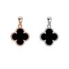 Collar de Plata Fina S999 Ágata Clásica Trébol de Cuatro Hojas Cadena Clavícula Combinable Plata Esterlina Colgante Simple Elegante para Novia