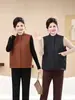Novo Colete Estilo Chinês Feminino Outono Inverno Com Veludo Espesso Para Meia-Idade e Idosos Mãe Roupas Botões Estilo Chinês Colete Quente Tamanho Grande