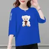 Comercio exterior transfronterizo ropa de maternidad, camiseta de manga tres cuartos para mujeres de mediana edad y mayores, holgada, casual, versátil, top camiseta básica
