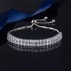 Pulseira de Pedras Preciosas de Diamantes Coloridos Mais Vendida em Transmissão ao Vivo Europeia e Americana para Mulheres Pulseira Transfronteiriça de Diamantes Zircônia Elástica de Luxo Pulseira Cubo de Açúcar