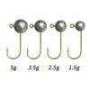 Gancho Dorado para Pesca al por Mayor Gancho con Cabeza de Plomo Señuelo Reforzado 1.5G2.5G3.5G5G Anti-Colgado Gancho para Pesca de Fondo Raíz Fábrica de Artículos de Pesca
