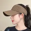 Chapéu de Sol de Verão Vazio com Padrão de Escamas de Peixe Transfronteiriço para Mulheres Estilo Coreano Chapéu de Tricô Boné de Baseball com Aba Chapéu para Esportes ao Ar Livre
