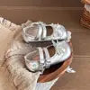 Zapatos de Cuero con Lazo Estilo Coreano para Niñas Mango Head 2026 Nuevos Zapatos Mary Jane Estilo Ballet Infantil Zapatos Planos de Princesa