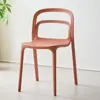 Silla de Comedor Nórdica para Uso Doméstico, con Respaldo, Taburete Hueco de Colores, Silla de Ocio Apilable para Balcón, Silla de Plástico para Apartamentos Pequeños