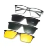 Set Magnético Nuevo Transfronterizo de Gafas de Sol Polarizadas para Hombres Gafas de Visión Nocturna para Conducir Montura para Miopía Tres en Uno