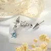 Colgante Nuevo Cono Apuntado Bala Estrella Azul y Blanca Uña de Diablo Hensen Mismo Estilo para Hombres y Mujeres Perforación de Cartílago Hueso de la Oreja Uña