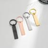 Llavero largo en blanco transfronterizo en stock etiqueta redonda de acero inoxidable collar militar etiqueta de metal grabada con láser