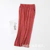 Pantalones de Pijama Finos de Verano para Mujer al por Mayor, Pieza Única, Largo de Nueve Puntos, Corte Holgado, Tallas Grandes, con Bolsillos, Pantalones de Casa Transpirables