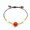 Estilo de celebridad en línea collar de ágata roja natural frijol enamorado pulsera de pareja modelos populares de TikTok soporta entrega de una pieza venta al por mayor