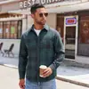 Camisa Básica de Manga Larga Cuadros Blanco y Negro para Comercio Exterior, Tendencia de Moda Primavera y Otoño, Estilo Delgado con Bolsillos, Camisa Chaqueta Transpirable