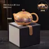 Tetera de Arcilla Morada con Segmento Dorado para Uso Doméstico, Olla Xishi, Olla para Conservar la Salud, Juego de Té Kung Fu Fengming, Tetera que Cambia de Color Sensible al Calor