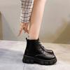 Botas Martin de estilo británico para otoño e invierno de 2022, botas cortas con plataforma y cordones delanteros versátiles para estudiantes femeninas de estilo coreano