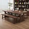 Escritorio grande de nogal sudamericano, adecuado para uso en la sala de estar, escritorio de estudio de madera maciza, escritorio de escritura, escritorio para oficina en casa, escritorio para computadora y silla