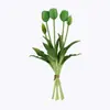 5 Buquês Amarrados à Mão, Tulipas Simuladas, Látex Pe Silicone Toque Hidratante, 5 Buquês de Tulipa, Decoração de Casa