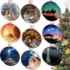 Nuevos Productos de Amazon Transfronterizos: 9 Piezas, 18 Piezas de Adornos de Madera Coloridos, Decoraciones Colgantes para Árbol de Navidad, Regalos Conmemorativos Decorativos