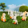 Novo Coelho Rabanete Micro Paisagem Bonsai Suculentos Mini Enfeites Animais Fofos Pequenos Enfeites Decorações