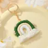 Novo Estilo Joia Pingente Chaveiro Arco-Íris Tricotado, Acessório Pingente Arco-Íris Tecido à Mão Doce e Fashion