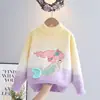 Suéter para Meninas Outono/Inverno 2026 Estilo Sereia Malha Grossa com Forro de Lã Elegante para Meninas Mais Velhas Camada Base Quente