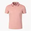 Camisa polo ligera y transpirable de verano con cuello de rayas en contraste, ropa de trabajo corporativa para negocios, uniforme de grupo para team building
