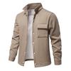 Otoño e invierno 2024 nuevo cárdigan con solapa para hombre, grueso, con forro polar, tejido gofrado, chaqueta abrigadora, abrigo con bolsillo de comercio exterior para hombre
