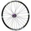 Juego de ruedas para bicicleta de montaña, buje 26 27.5 29 pulgadas, liberación rápida, eje pasante, rodamiento de una rueda delantera, freno de disco, cassette HG, MSXD, morado
