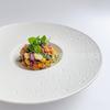 Restaurante Ocidental de Hotel Branco Fosco Criativo Prato de Aperitivo Borda Larga Prato Redondo Prato de Sopa Ocidental Atmosfera de Alto Padrão Prato de Massa