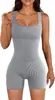 2025 Amazon Exportación Europea y Americana Mono de Mujer Otoño e Invierno Nuevo Mono Slim Sexy con Cuello Cuadrado Acanalado