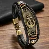 Nuevo Pulsera Tejida de Cuero Hebilla de Aleación Moda Retro Europea y Americana Más Vendida Pulsera de Cuero Directo de Fábrica